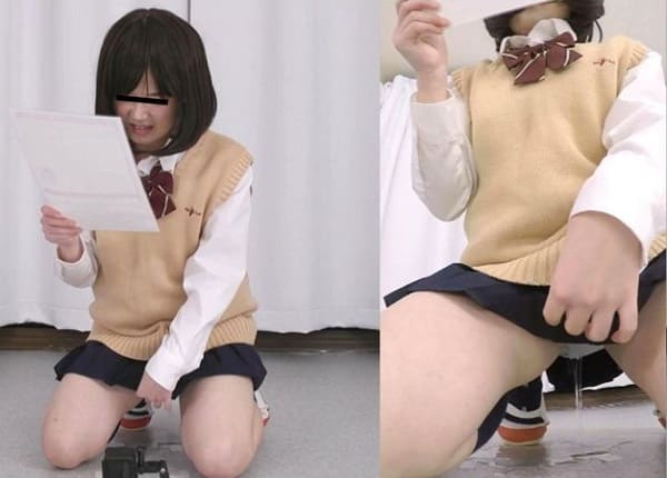 女子高生がオシッコお漏らし