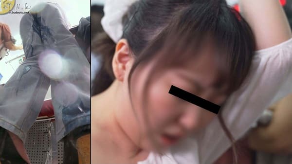 デニムジーンズにオシッコお漏らし
