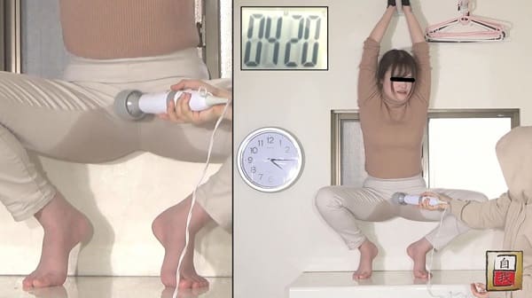 電マ責めでピタパンにオシッコお漏らし