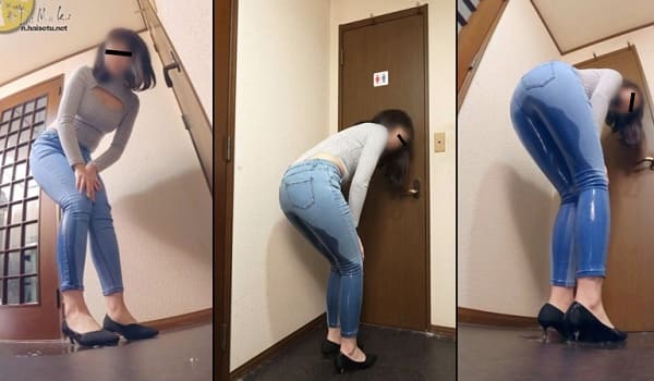 デニムジーンズにオシッコお漏らし